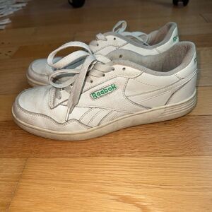 Reebok Kids White Sneakers with Green Logo